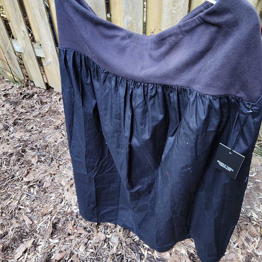 *NWT* Women's Simply Vera Vera Wang XXL Black midi poplin skirt - Picture 4 of 7